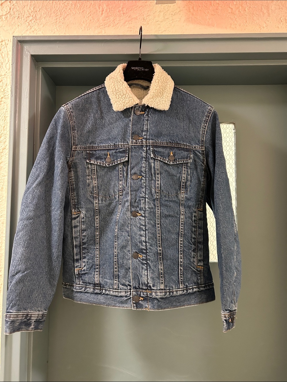 H&M Men's Blue Denim Sherpa-Lined Jacket Size SMALL Brand NEW WITH TAG $69.99